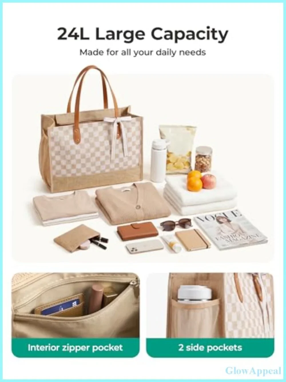 Personalized DIY Tote Bag for Women, Shoulder Handbag with Stencils and Marker